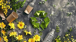 Recycle symbol made of leafy greenery. Conceptual recycling, environmental protection, pollution prevention, eco friendly development conservation, waste reduction, sustainable living. Earth Day Stock Video
