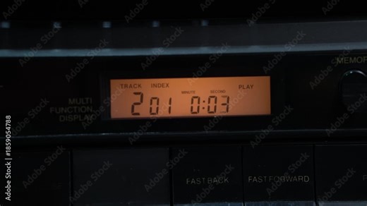 CD Player Counter Display Screen, Playing Second Song on Compact Disc Album, Counting Seconds