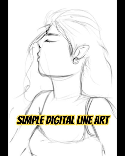 Simple Digital Line Art ✨ #shorts #digitalart #drawing #sketch #lineart #artist #malayalam