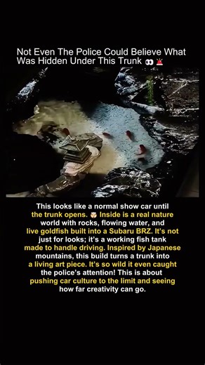 My car's trunk is now a functional fish tank #diy #shorts