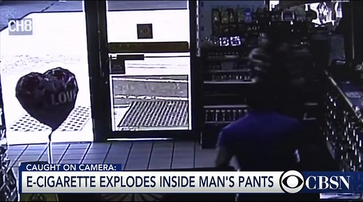 Watch: E-cigarette explodes in man's pants