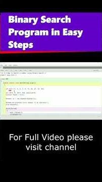 Binary Search | Binary Search Program Logic