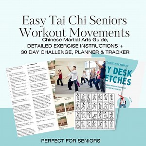 Easy Tai Chi Seniors Workout Movements Poster Chinese Martial Art Therapy Balance Home 30 Day Self Challenge Chart Exercise PDF Download - Etsy