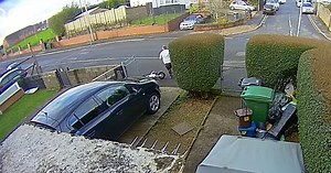 Poor Kid Crashes His Electric Bike Right Into A Fence Gate