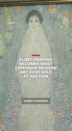 Artwork by Gustav Klimt, "Portrait of Elisabeth Lederer," became the most valuable work of modern art to ever sell at auction, reaching $236.4 million to gasps and applause from the room during the 20-minute bidding war at Sotheby's first sale out of its new US headquarters in New York. It was also the most expensive work of art ever sold by the auction house globally. Read more: https://cnn.it/3LNQeBJ | CNN