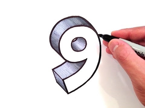 How to Draw the Number 9 in 3D