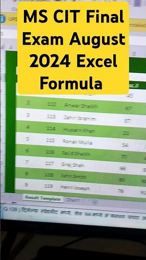 MS-CIT Final Exam August 2024 #excel #mscitexamquestions2024 #mscit #formula #ifformula #shortsfeed