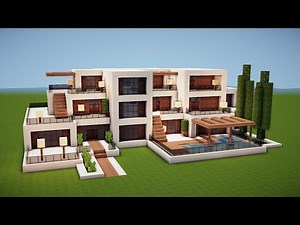 GROßE MODERNE LUXUSVILLA mit POOL in MINECRAFT bauen TUTORIAL [HAUS 286]