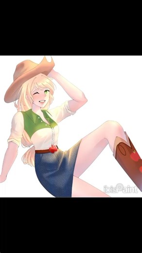 applejack #anime #art #drawing #gambar #ibispaintx #mylittlepony #speedpaint #applejack #artist
