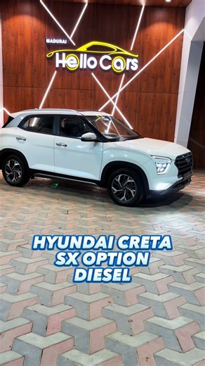 Hyundai Creta SX Option Diesel 2020 December Smart Panoramic Sunroof. 50000 Km Single Owner. 6 Speed Manual Transmission. Leather Seats. Front Motorised Seat. Front Ventilated AC Seats. Cruise Control. Blue Link Connectivity Voice Control Wireless Smartphone charger. Keyless Entry Push Button START. Auto foldable sideview mirrors. 10”GPS Navigation Touchscreen music system with Apple Carplay & Android Auto. Crescent Glow LED DRL. Trio-Beam LED Headlamps. LED Taillamps. LED Foglamps. 17.78 cm Dig