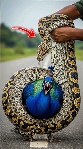 A Peacock Was Dying In A Python’s Grip… Until A Ranger Stepped In 🦚🐍🔥 #shortvideo