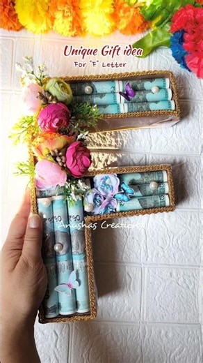 DIY "F" Letter Cash Hamper #shorts #initialhamper #viralshorts #cashhamper #craft #diy #trending