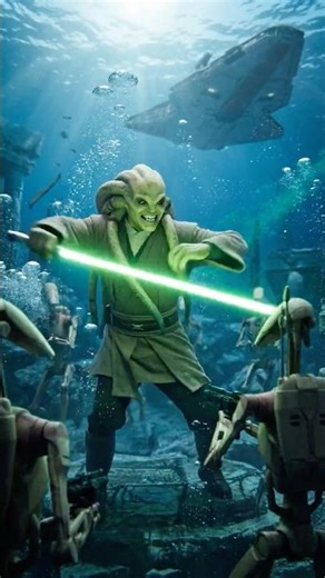 How Kit Fisto Destroys Droids in Water #StarWars #Lightsaber