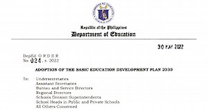 DepEd Order No. 024, s.2022 | Adoption of the Basic Education Development Plan 2030