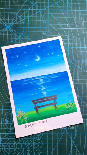 Cara gambar pemandangan danau buat PEMULA pakai Oil pastel #art #drawing #drawingtutorial #howtodraw