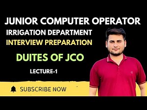 Duties & Job Description of Junior Computer Operator |Lec-1|Interview Preparation |Irrigation Dept
