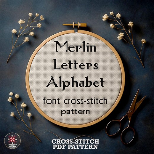 Merlin Letters Cross Stitch Alphabet Pattern, Gothic Medieval Font (PDF) - Etsy