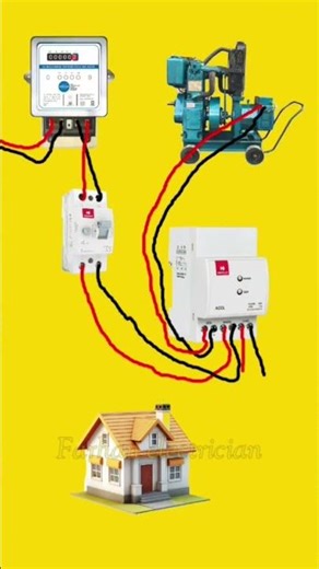 Meter , generator and ACCL changeover connection diagram #shorts