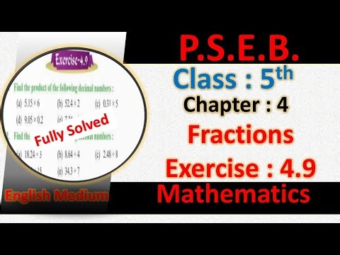 EXERCISE 4.9 PSEB CLASS 5TH MATHS CHAPTER 4 FRACTIONS PSEB 5TH MATHS 4.9