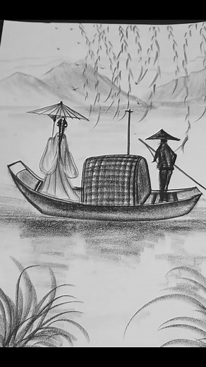 how to draw a beautiful scenery by pencil sketch #drawing #art #shorts #foryouシ | SSR Art's