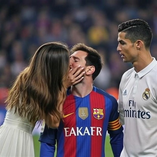She kisses Messi