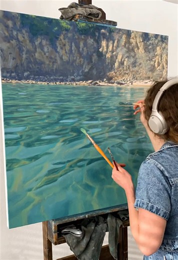 Realistic Ocean Waves Painting Process Explained