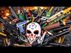 INSANE Military Toy Gun Arsenal Box! M4 Tactical Rifle, AK Style Blaster, Revolver, Sniper Rifle & P