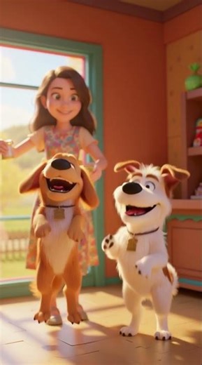 Dogs Go Shopping Together! 🐶🛒 #CuteDog #Cartoon #MixedReality #HealingVibes #Cute