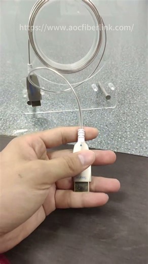 This might be the slimmest 8K HDMI2.1 AOC Fiber Optic Cable you've ever seen. #aocfiberlink #8khdmi