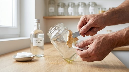 Colle sur le verre : arrêtez de gratter, cette méthode en 2 minutes avec 3 ingrédients du placard ne laisse aucune trace