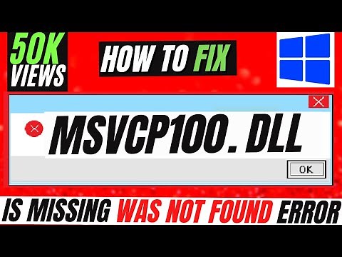 ✅How To Fix MSVCP100.dll Missing ❌ Not Found Error☑️ Windows 10\11\7 💻 32/64bit