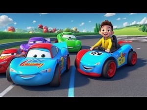 Three Racing Cars Learn Red Blue Green | Color Song for Kids | Learn Colors with Racing Cars