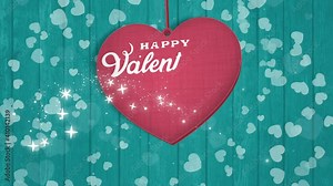 Love letters and heart bright color video animation. St Valentin's day