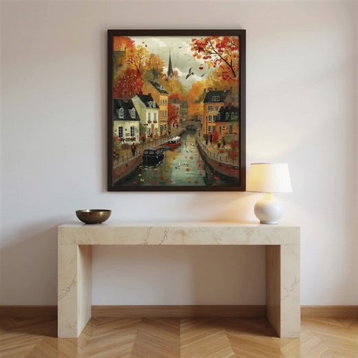 Cozy Fall Wall Art, Cute Autumn Print, Cozy Forest Footpath Painting, Neutral Thanksgiving Art, Fall Home Decoration, Digital Download - Etsy