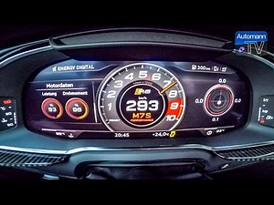Audi R8 V10 Plus (610hp) - 0-300 km/h LAUNCH Control (60FPS)