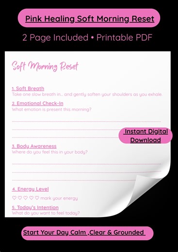 Soft Morning Reset Routine Gentle Daily Self-care Printable (A4) - Etsy