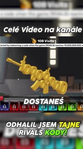 Tajné kódy v RIVALS, které musíš zkusit!😱
