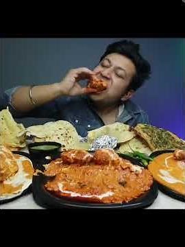 butter chicken with naan #recipe #recipe #mukbang #artculinaire #eatingsounds #food