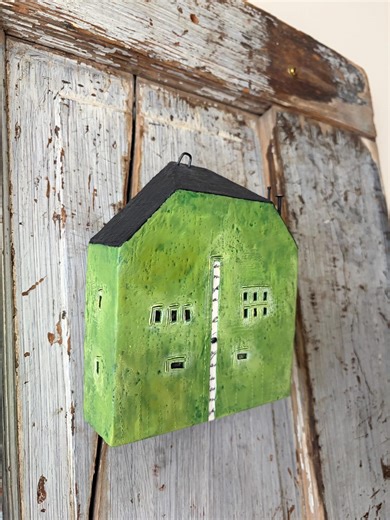 Encaustic/beeswax House, Hang or Shelf Sitter, Canadian Fine Art, Collectible - Etsy