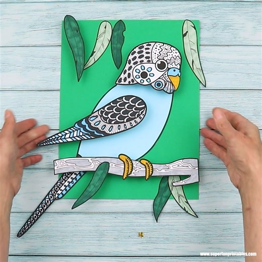 194K views · 814 reactions | This adorable pattern art budgie is new this week—more details on the blog | The Craft Train | Facebook