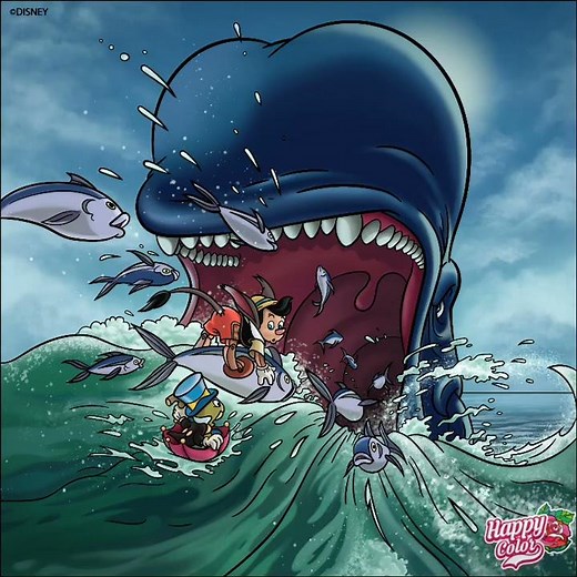 (Rare Picture Disney Pics) Walt Disney Pinocchio (1940 Films) Happy Color By Number