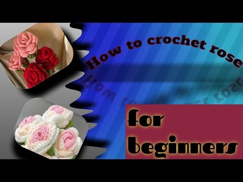 How to Crochet Rose Flower for Beginners | Very easy crochet rose motif making for Beginners