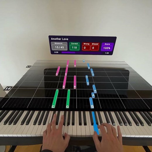 Learning piano using a Quest 3 VR headset #pianotutorial #quest3 #anotherlove