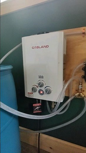 Off grid Hot Water Set Up. Shower + Sink. #offgrid #diy #cabin #offgridliving