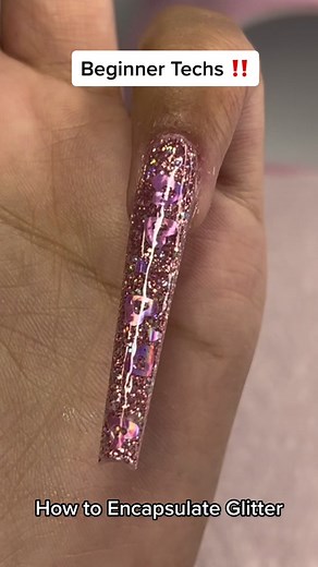 How to Encapsulate Glitter on Acrylic Nails: Beginner Tutorial