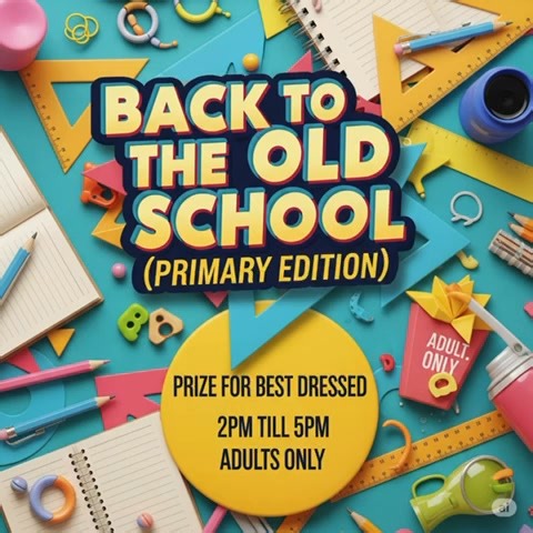 📚✨ BACK TO THE OLD SCHOOL (Primary Edition) ✨📚 Ever wished playtime never ended? We’re bringing it back – but this time with adult drinks zero homework 🍹 🎶 All the cheesy bangers from your school days (yes, that song too) 🎉 Prize for best dressed (dust off that old uniform… or remix it 🔥) 🕑 2PM – 5PM | Adults Only This sat afternoon 23rd Aug | Empire Rochdale