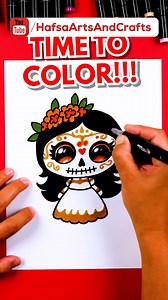 Draw a sugar skull girl! #artforkids #howtodraw | Hafsa Arts & Crafts Creations | Facebook