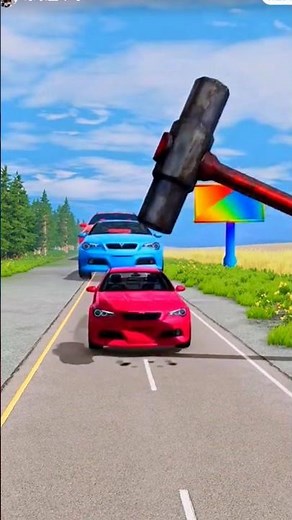Car Cresh With Hammer Long Slide Game #Shorts