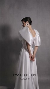 MNM COUTURE GOS2510 - Puff Sleeve A-Line Gown with Crystal Accent