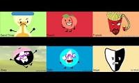 Mix of 6 videos from youtube : bfdi audtitons  MAETBALL GAMING